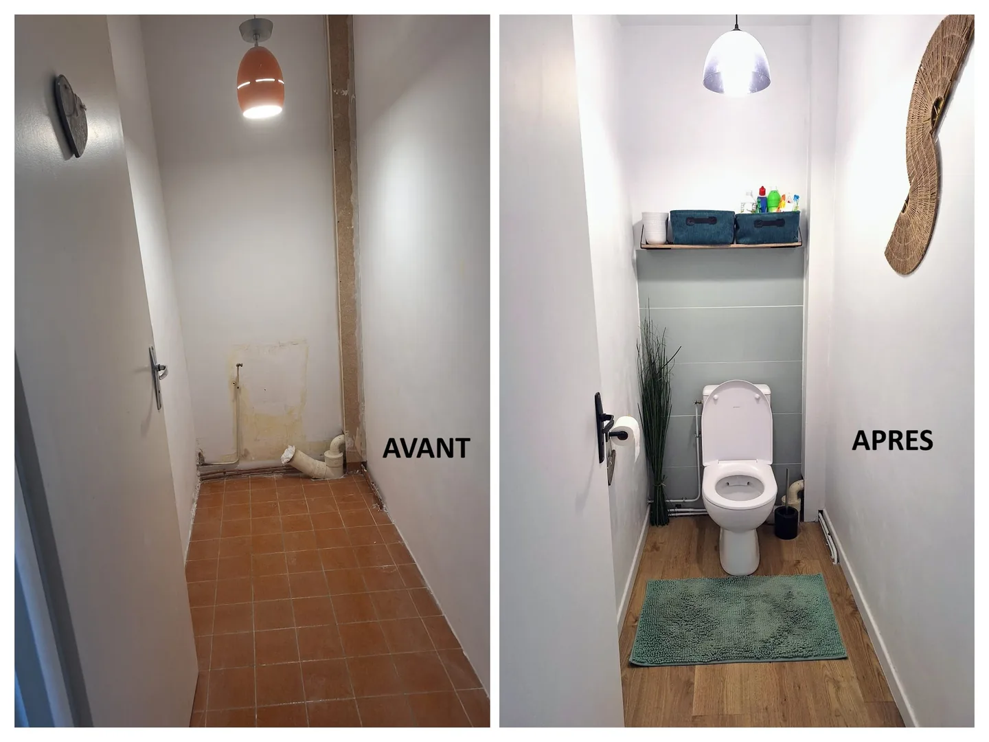 WC avant et après aménagement — Plombier — par DL PLOMBIER CHAUFFAGISTE — à Nantes