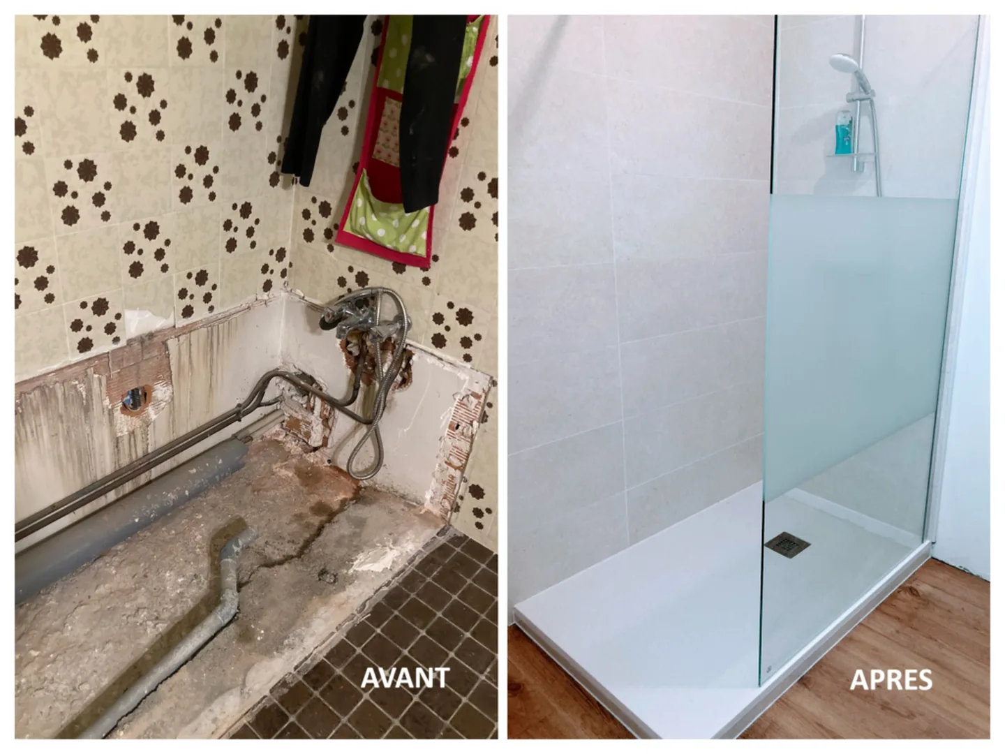 3 avant après salle de bains à Nantes — Plombier — par DL Plombier Chauffagiste