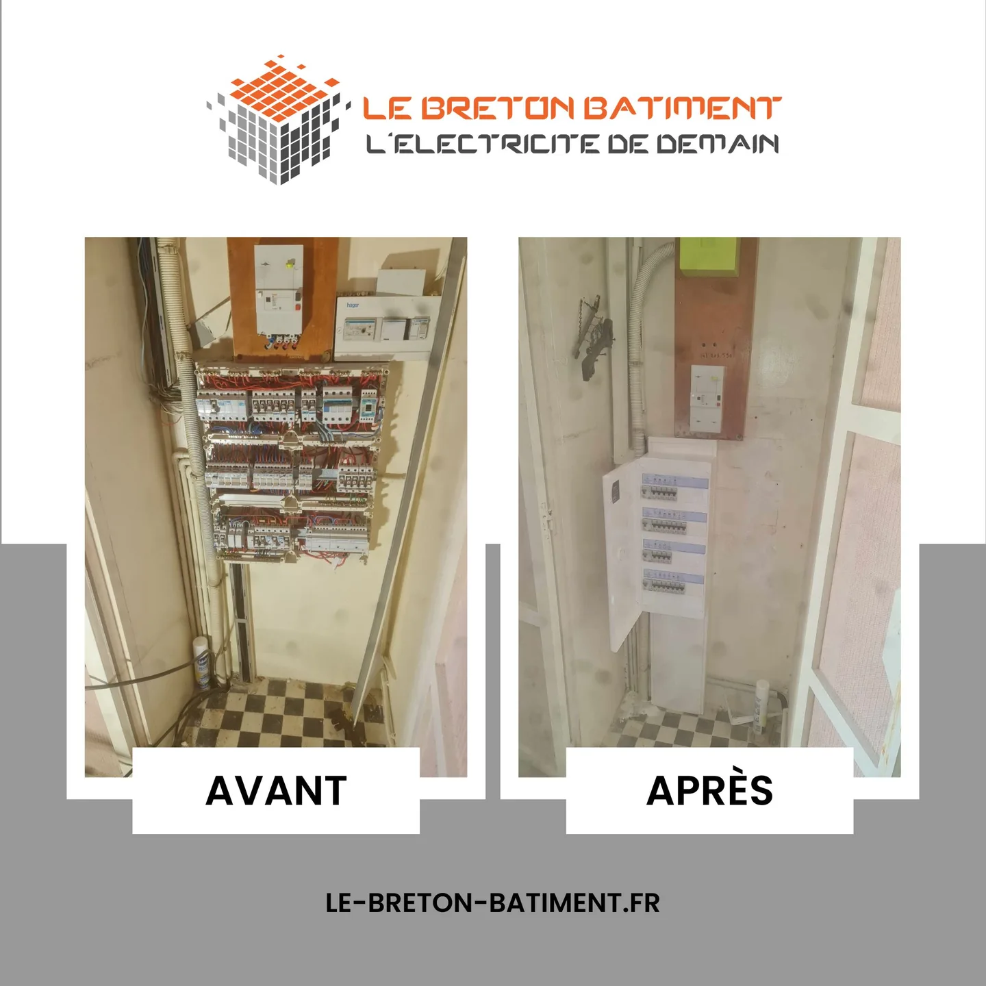 Réorganisation d’un tableau électrique — Électricien — par Le Breton Bâtiment — à Caen