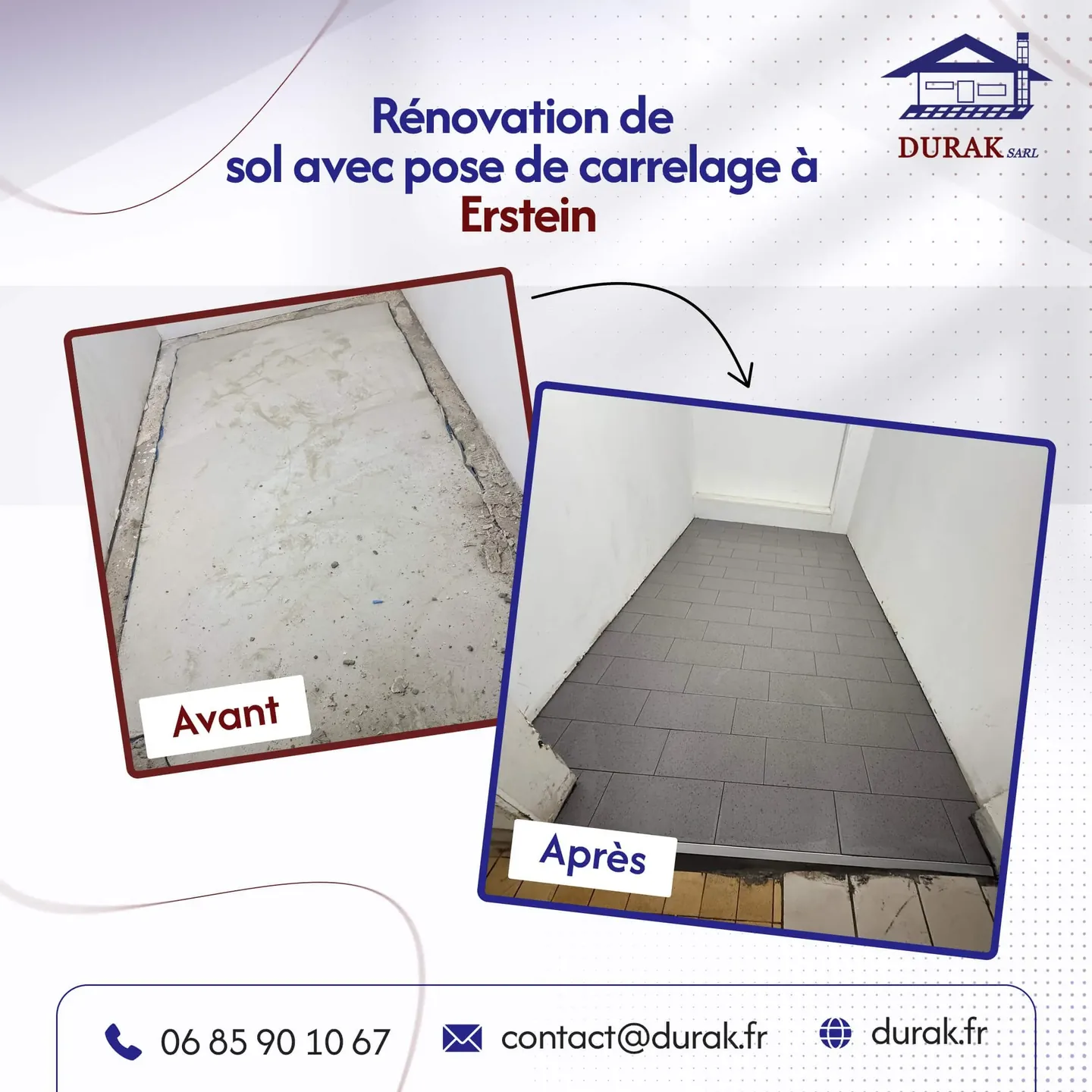 Rénovation de sol avec pose de carrelage à Strasbourg — Maçon — par Artisan maçon et rénovation en Alsace