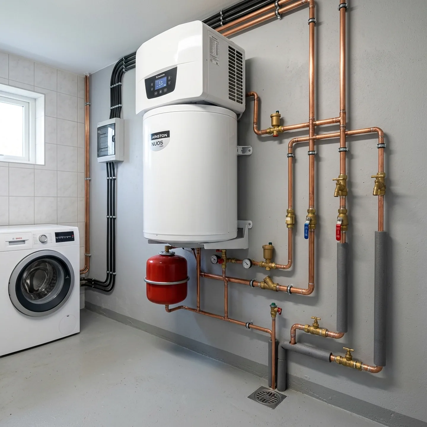 Chauffe-eau et canalisations dans une buanderie — Électricien — par Réparation & Installation de Dispositifs Électriques à Bordeaux — à Bordeaux