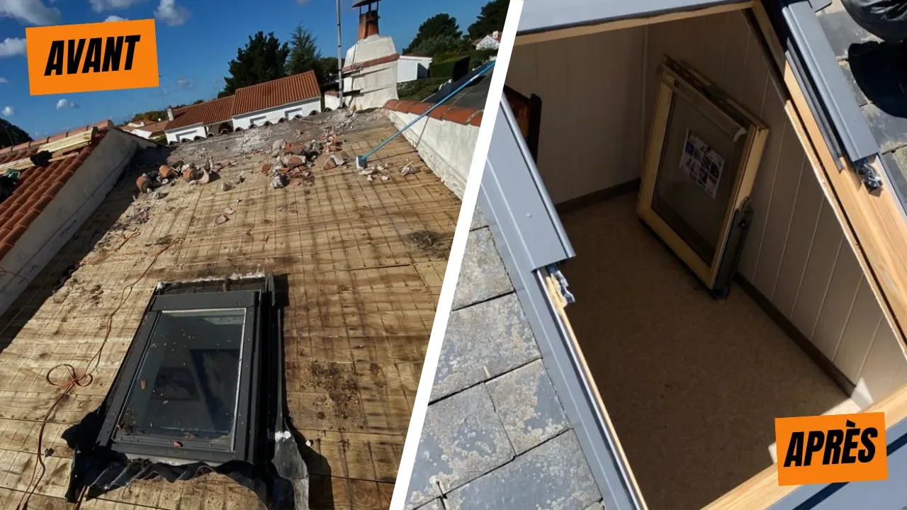 Intervention sur une fenêtre de toit — Couvreur — par JONATHAN KLIN (KLIN HABITAT) — à Angers